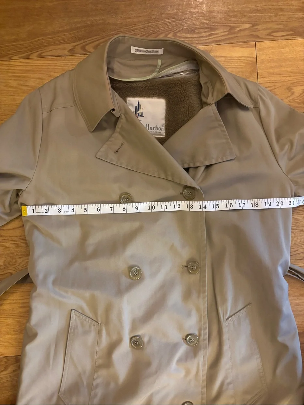 Vintage Misty Harbor Trench Coat Womens 14R Tan Belted Zip Out Liner Warm Jacket